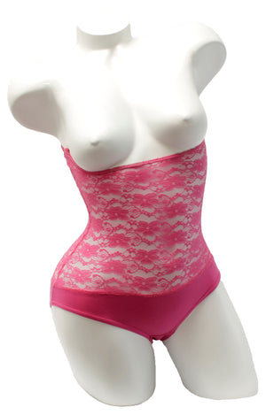Underbust with straps - Pink Lace