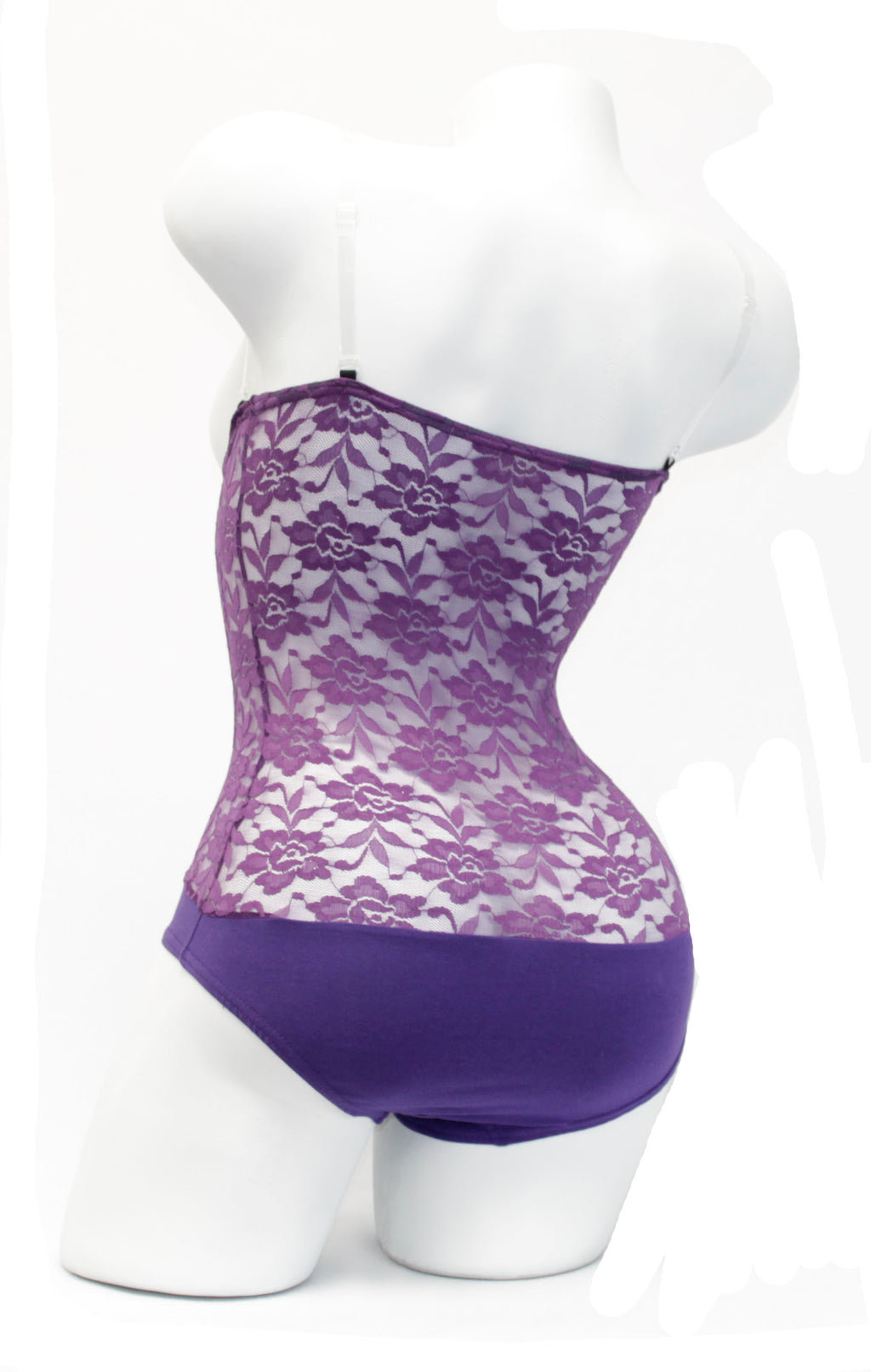 Underbust with straps - Purple Lace