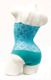 Underbust with straps - Turquoise Lace