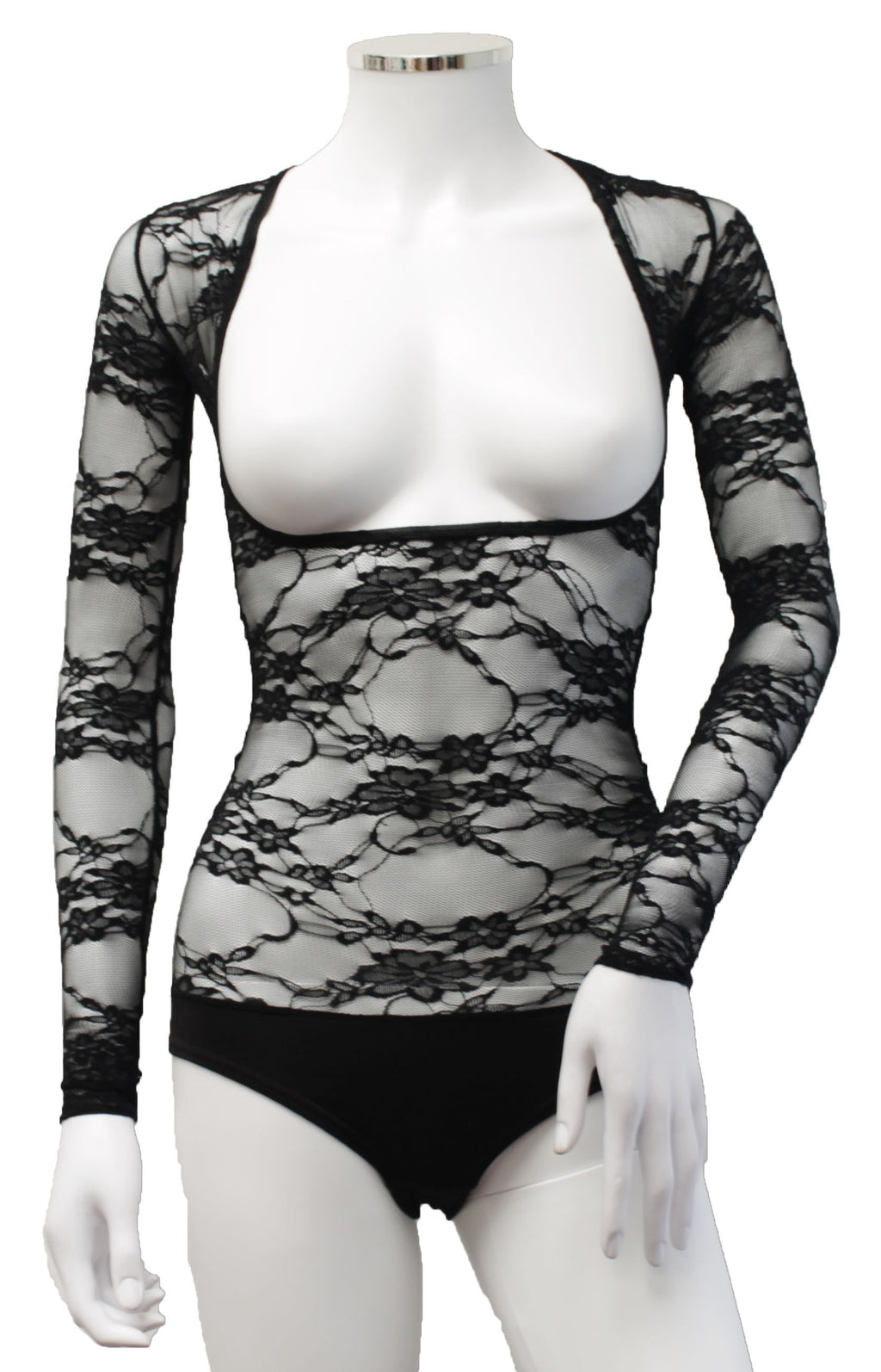 Underbust with Sleeves - Black Lace