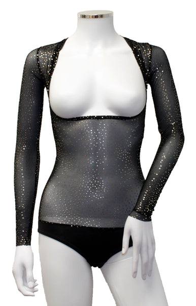 Underbust with Sleeves - Black Gold Sparkle