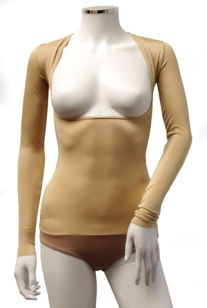 Underbust with Sleeves - Flesh Opaque Lycra