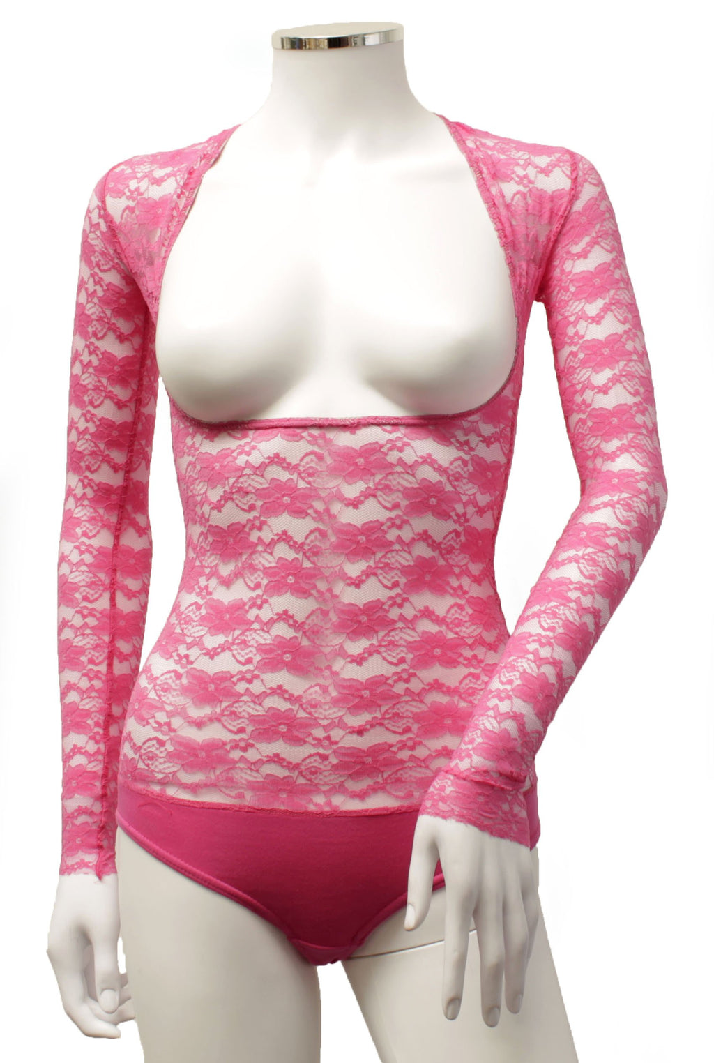 Underbust with Sleeves - Pink Lace