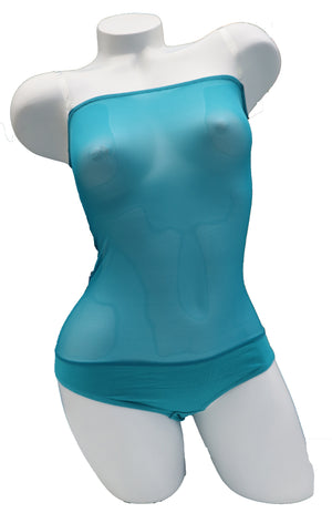 Overbust with Straps - Turquoise